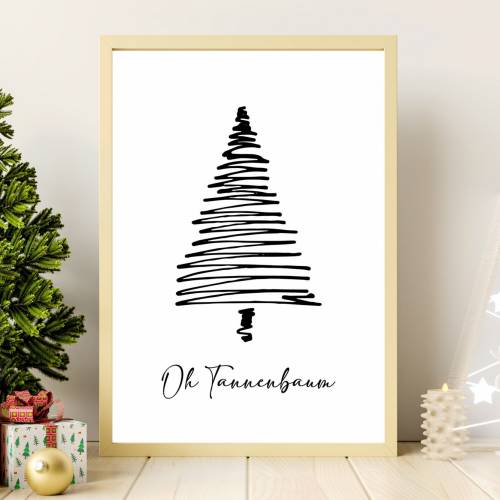 Poster OH TANNENBAUM| Weihnachtslied | Weihnachtsgeschenk | Merry Christmas | Frohe Weihnachten | Geschenk Familie | xma