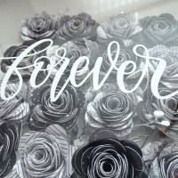 3D-Bilderrahmen mit Rosen - schwarz-weiß-silber - Schriftzug "forever" Bild 5