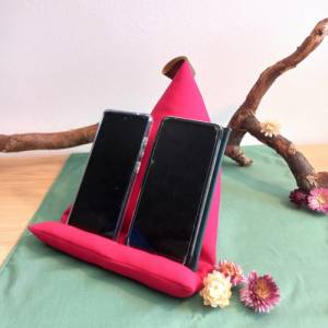 Sitzsack für Laptop, Handys oder als Buchstütze in rot, Sitzkissen für Ebook-Reader und Tablet, stabile und weiche Deko Bild 1