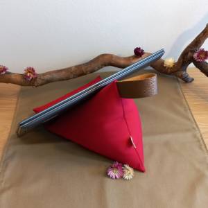 Sitzsack für Laptop, Handys oder als Buchstütze in rot, Sitzkissen für Ebook-Reader und Tablet, stabile und weiche Deko Bild 7