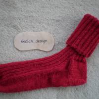 Socken für Damen, Größe 36 / 37, rot tomatenrot Bild 2