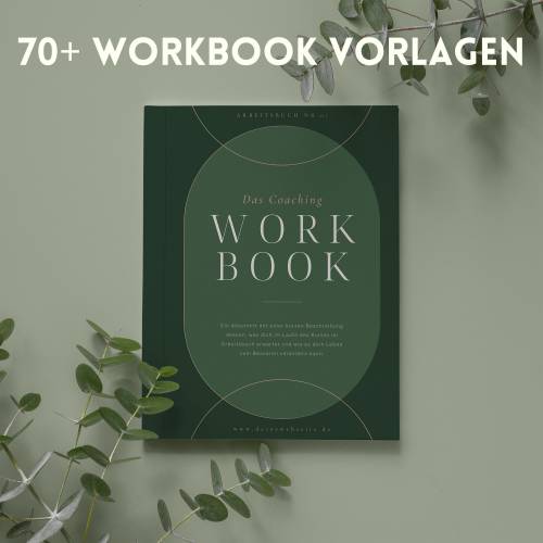 Coaching Workbook Vorlage Fiona, 70+ anpassbare Seiten in Canva in deutsch, einheitliche Design Vorlagen für Coaches, Le
