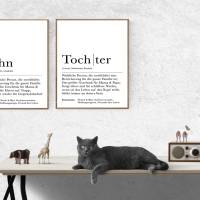 Poster Set SOHN & TOCHTER | Definition | Geschenkidee Familie | Danke | Personalisiertes Geschenk | Kunstdruck | Wanddek Bild 2