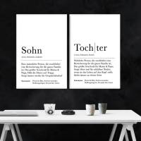 Poster Set SOHN & TOCHTER | Definition | Geschenkidee Familie | Danke | Personalisiertes Geschenk | Kunstdruck | Wanddek Bild 4
