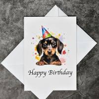 Dackel Welpe Geschenk Geburtstagskarte - Handgefertigt und Einzigartig - Happy Birthday für Hunde-Liebhaber - Hundekarte Bild 3