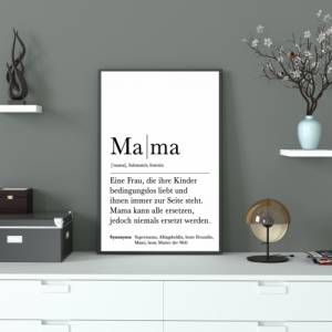 Poster MAMA | Danke | Muttertag | Geschenk | Definition | Baby | Schwangerschaft | Vorfreude | Geburtstag | Kunstdruck | Bild 2