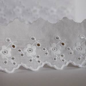 2,95 EUR/Meter Festonspitze in Weiß, Baumwollspitze Weiß  5 cm breit Wäschespitze Bild 5