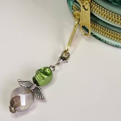 Außergewöhnlicher Schutzengel mit Totenkopf-Perle als Anhänger für deinen Schlüssel oder deine Tasche