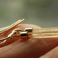 Heliodor, gelber Beryll, Kristalle, Ohrhänger, vergoldetes Silber Bild 5