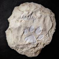 Grabschmuck für Haustiere - Grabdekoration mit Pfotenabdruck Gravur für Hund oder Katze als Erinnerung Bild 5
