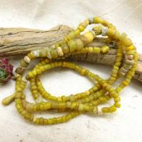 antike gelbe Djenné-Perlen aus Mali 3 - 6,5 mm - Strang ca. 62cm - Nila Glasperlen gelb Bild 6