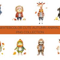 40 digital Autumn PNG Watercolor Clipart Bundle, Sublimation,Commercial License Bild 3