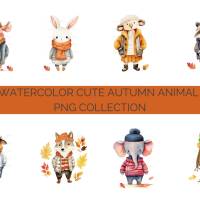 40 digital Autumn PNG Watercolor Clipart Bundle, Sublimation,Commercial License Bild 4