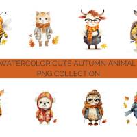 40 digital Autumn PNG Watercolor Clipart Bundle, Sublimation,Commercial License Bild 6