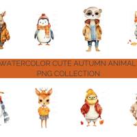 40 digital Autumn PNG Watercolor Clipart Bundle, Sublimation,Commercial License Bild 7