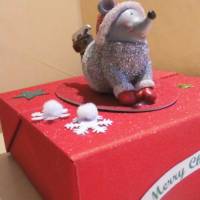Deko Box Weihnachtsgeschenk Mäuse zum Fest - Maus auf Schlittschuhen - Geschenkverpackung Bild 2