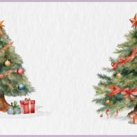 Geschmückter Weihnachtsbaum PNG Clipart Bundle - 10 Aquarell Bilder, Transparenter Hintergrund, Weihnachten Dekoration Bild 5