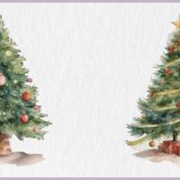 Geschmückter Weihnachtsbaum PNG Clipart Bundle - 10 Aquarell Bilder, Transparenter Hintergrund, Weihnachten Dekoration Bild 6