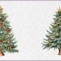 Geschmückter Weihnachtsbaum PNG Clipart Bundle - 10 Aquarell Bilder, Transparenter Hintergrund, Weihnachten Dekoration Bild 7