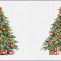 Geschmückter Weihnachtsbaum PNG Clipart Bundle - 10 Aquarell Bilder, Transparenter Hintergrund, Weihnachten Dekoration Bild 9