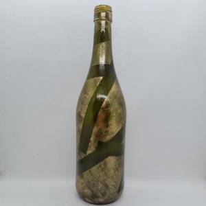 Dekorative Flasche mit LED Lichtdraht, handbemalt in Kupfer Bild 4