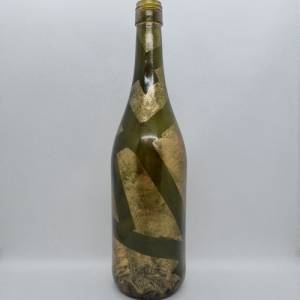 Dekorative Flasche mit LED Lichtdraht, handbemalt in Kupfer Bild 6