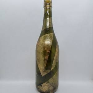 Dekorative Flasche mit LED Lichtdraht, handbemalt in Kupfer Bild 7
