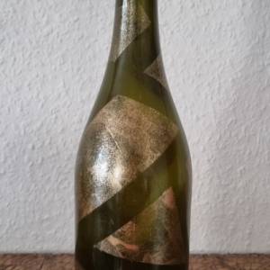 Dekorative Flasche mit LED Lichtdraht, handbemalt in Kupfer Bild 9