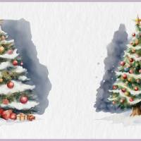 Verschneite Weihnachtsbäume PNG Clipart Bundle - 10 Aquarell Bilder, Transparenter Hintergrund, Weihnachten Dekoration Bild 7