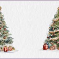 Verschneite Weihnachtsbäume PNG Clipart Bundle - 10 Aquarell Bilder, Transparenter Hintergrund, Weihnachten Dekoration Bild 8
