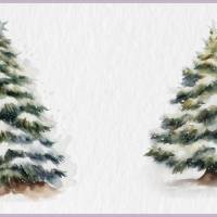 Verschneite Weihnachtsbäume PNG Clipart Bundle - 10 Aquarell Bilder, Transparenter Hintergrund, Weihnachten Dekoration Bild 9