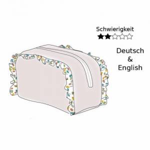 PDF SCHNITTMUSTER deutsch & englische Sprache, Kosmetiktasche, Mini Bag, Utensilo, Schminktasche  DIY Nähprojekt Bild 1