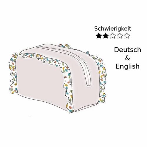 PDF SCHNITTMUSTER deutsch & englische Sprache, Kosmetiktasche, Mini Bag, Utensilo, Schminktasche  DIY Nähprojekt