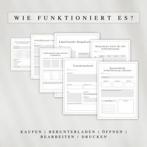 Selbstfürsorgeplaner als PDF Version in Deutsch (A4 & A5) | 50 minimalistische Planerseiten zum ausdrucken oder digital Bild 5
