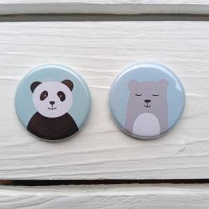 Magnete Pandabär und Bär , Kinderzimmer Magnete , Kinder , Kind , Kühlschrankmagnete , kühlschrankmagnet Bild 3