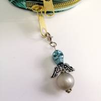 Außergewöhnlicher Schutzengel mit Totenkopf-Perle als Anhänger für deinen Schlüssel oder deine Tasche Bild 5