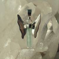 Engel Anhänger aus Welo Opal und Aquamarin Kristall in Silber Bild 2
