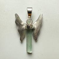 Engel Anhänger aus Welo Opal und Aquamarin Kristall in Silber Bild 9