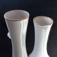 2 Vintage Porzellan Vasen Midcentury weiß, goldfarben, grün, blau, Trödel Dings da Bild 4
