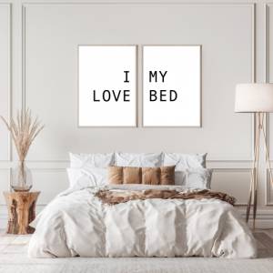 Poster Set I love my Bed | Zuhause | Home | Schlafzimmer | Kunstdruck | Liebe | Digitaldruck | Bett | Typografie | Schla Bild 2
