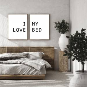 Poster Set I love my Bed | Zuhause | Home | Schlafzimmer | Kunstdruck | Liebe | Digitaldruck | Bett | Typografie | Schla Bild 3