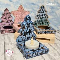 Digipapierset Weihnachtliche Sterne, Weihnachtspapier für Geschenke, Adventskalender, Deko rund um Weihnachten Bild 2