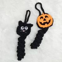 Glückswürmchen Kürbis oder schwarze Katze, Sorgenwürmchen Bild 1