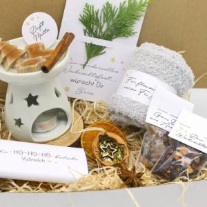 Personalisiert Wichtelgeschenk Weihnachten Geschenk box Duftmelts Zimt Tee Geschenkidee für Kollegen Freunde Bild 2