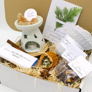 Personalisiert Wichtelgeschenk Weihnachten Geschenk box Duftmelts Zimt Tee Geschenkidee für Kollegen Freunde Bild 4