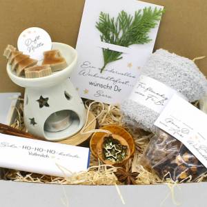 Personalisiert Wichtelgeschenk Weihnachten Geschenk box Duftmelts Zimt Tee Geschenkidee für Kollegen Freunde Bild 6
