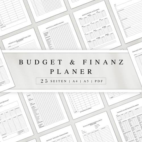 Budget- und Finanzplaner als PDF in Deutsch (A4 & A5) | 25 minimalistische Planerseiten zum ausdrucken oder digital auf 