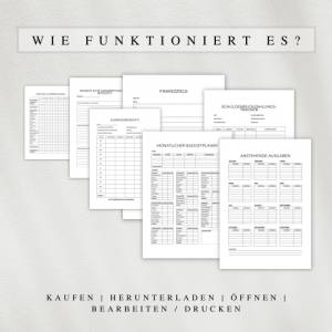 Budget- und Finanzplaner als PDF in Deutsch (A4 & A5) | 25 minimalistische Planerseiten zum ausdrucken oder digital auf Bild 5