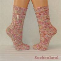 Einzelpaar - handgestrickte Socken, Strümpfe Gr. 37/38, Damensocken in pastellfarben Bild 1