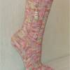 Einzelpaar - handgestrickte Socken, Strümpfe Gr. 37/38, Damensocken in pastellfarben Bild 5